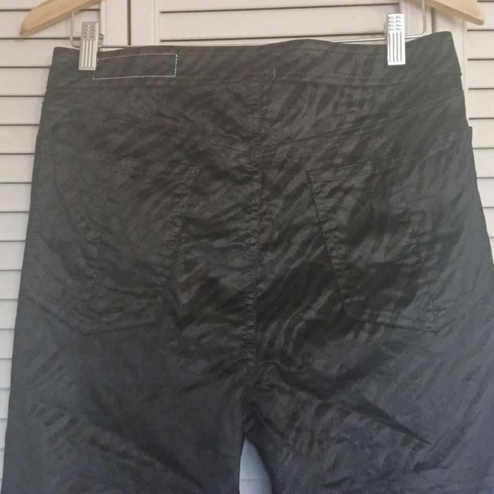 Rag & Bone Black Velvet Nina Zebra High Rise Exposed Zipper Skinny Jeans, Sz 31 - Picture 7 of 16